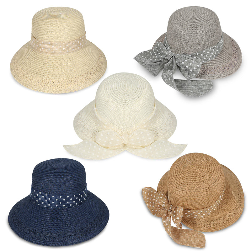 "Polka dot" women's sun hat wholesale