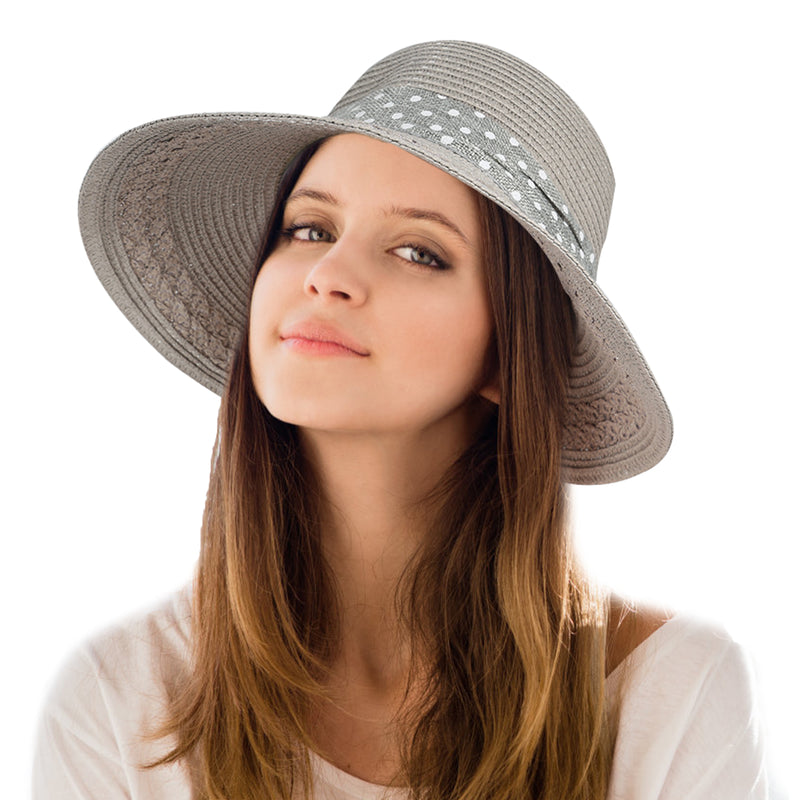 "Polka dot" women's sun hat wholesale