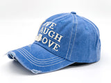 "Live Laugh Love" DISTRESSED BASEBALL CAP WHOLESALE BY DOZEN(12PCS)