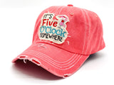 "It's Five O'clock Somewhere" DISTRESSED BASEBALL CAP WHOLESALE BY DOZEN(12PCS)