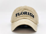 "Florida" DISTRESSED BASEBALL CAP WHOLESALE BY DOZEN(12PCS)