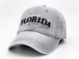 "Florida" DISTRESSED BASEBALL CAP WHOLESALE BY DOZEN(12PCS)