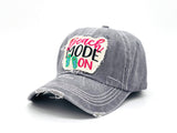 "Beach Mode On" DISTRESSED BASEBALL CAP WHOLESALE BY DOZEN(12PCS)