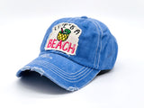 "Life's A Beach" DISTRESSED VINTAGE BASEBALL CAP WHOLESALE BY DOZEN(12PCS)