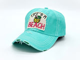 "Life's A Beach" DISTRESSED VINTAGE BASEBALL CAP WHOLESALE BY DOZEN(12PCS)