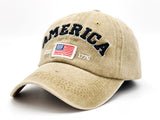 "America" DISTRESSED BASEBALL CAP WHOLESALE BY DOZEN(12PCS)