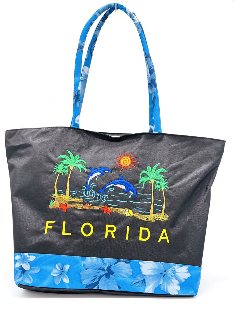 "Florida Dolphin" BEACH BAGS WHOLESALE BY DOZEN(12PCS)