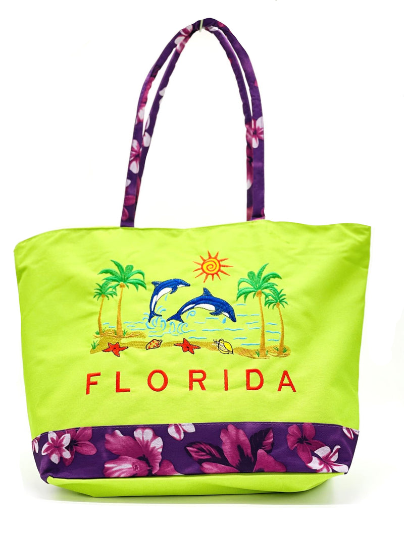 "Florida Dolphin" BEACH BAGS WHOLESALE BY DOZEN(12PCS)