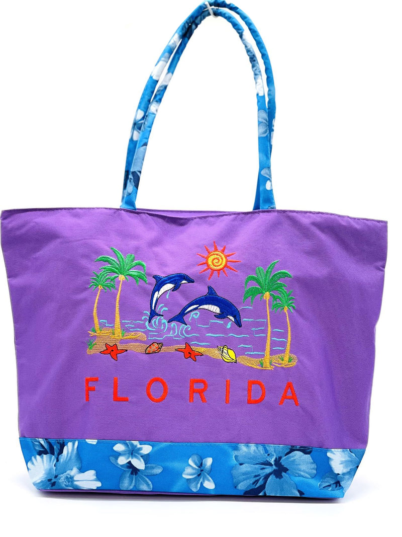 "Florida Dolphin" BEACH BAGS WHOLESALE BY DOZEN(12PCS)