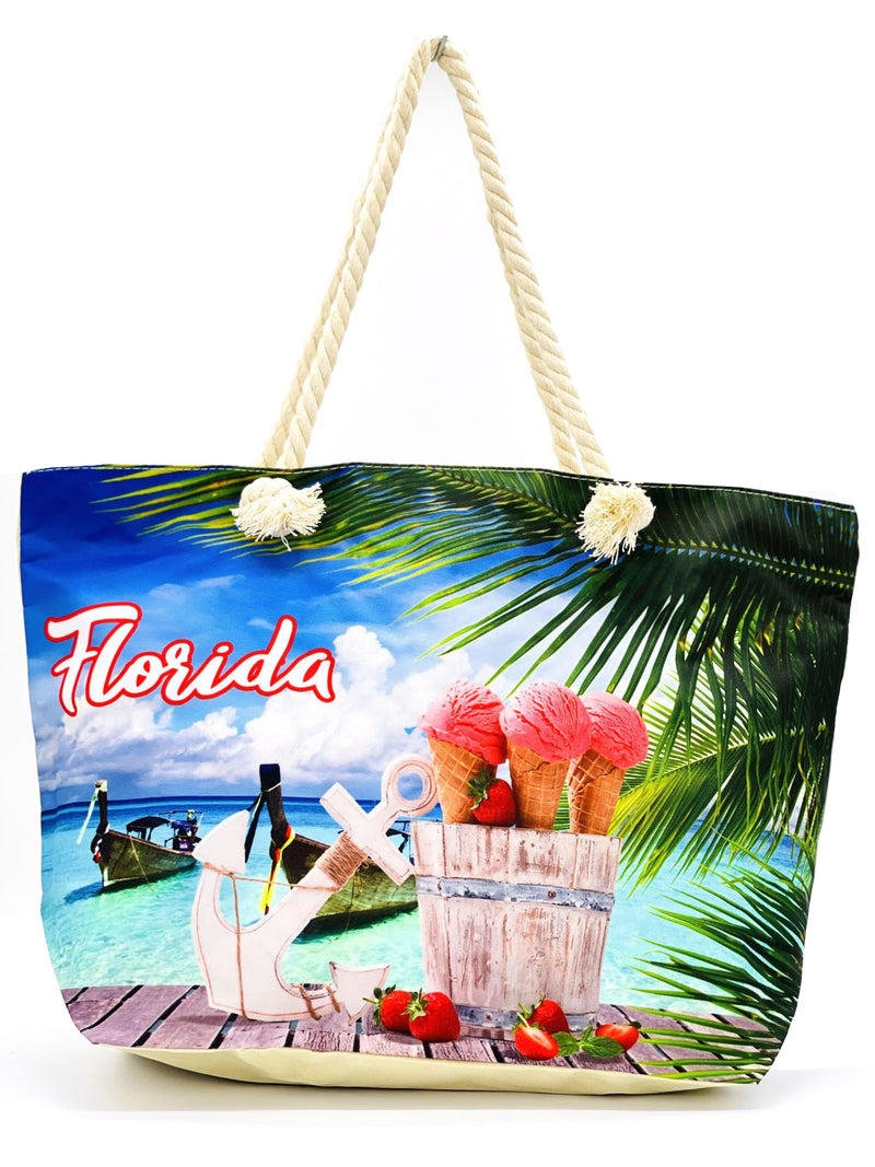 "Florida" BEACH BAGS WHOLESALE BY DOZEN(12PCS)