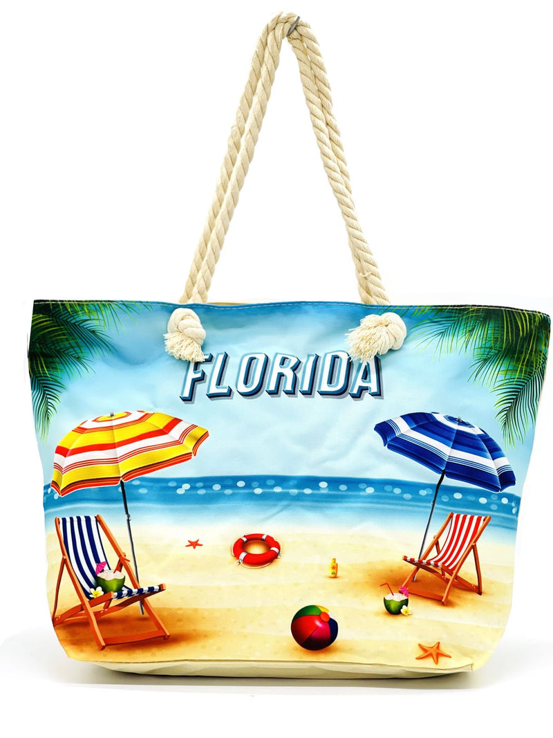 "Florida" BEACH BAGS WHOLESALE BY DOZEN(12PCS)