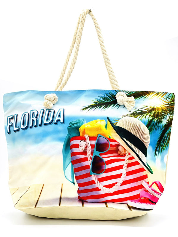 "Florida" BEACH BAGS WHOLESALE BY DOZEN(12PCS)