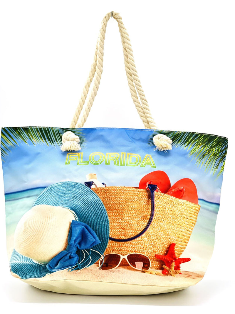 "Florida" BEACH BAGS WHOLESALE BY DOZEN(12PCS)