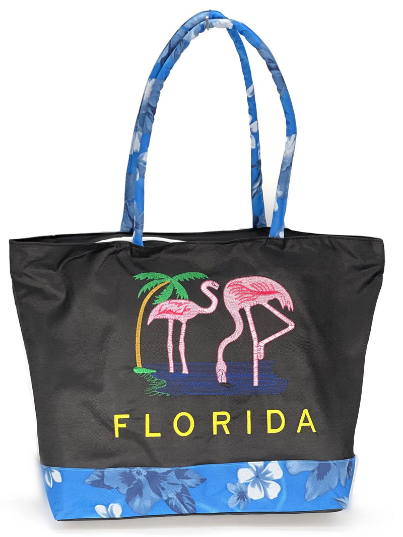 "florida Flamingo" BEACH BAGS WHOLESALE BY DOZEN(12PCS)