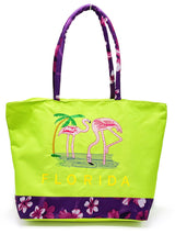 "florida Flamingo" BEACH BAGS WHOLESALE BY DOZEN(12PCS)