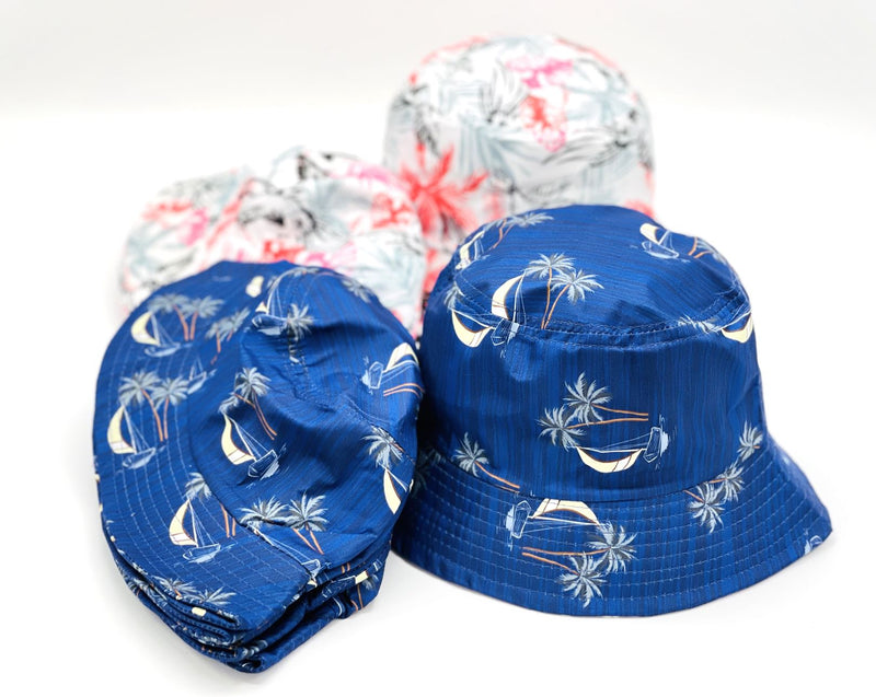 "hummingbird/palm tree" WHOLESALE BUCKET HAT BY DOZEN(12PCS)