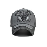 "Bull" DISTRESSED BASEBALL CAP wholesale BY DOZEN(12PCS)