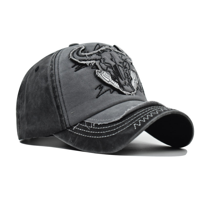 "Bull" DISTRESSED BASEBALL CAP wholesale BY DOZEN(12PCS)