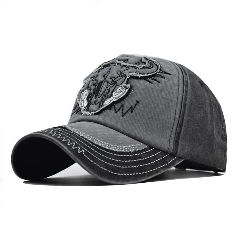 "Bull" DISTRESSED BASEBALL CAP wholesale BY DOZEN(12PCS)