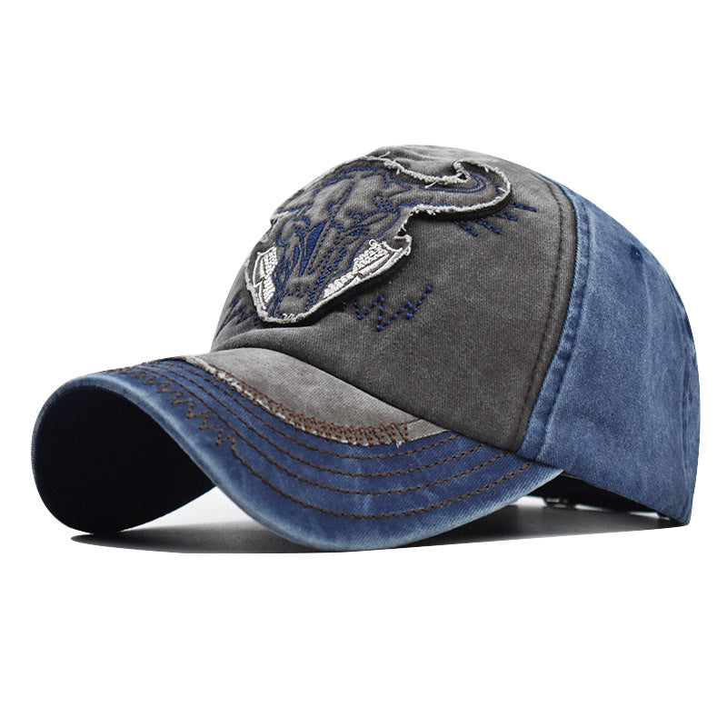 "Bull" DISTRESSED BASEBALL CAP wholesale BY DOZEN(12PCS)