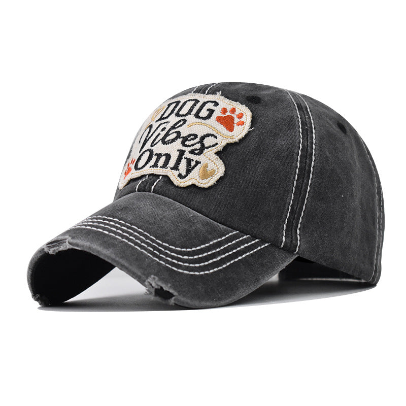 "DOG Vibes Only" DISTRESSED BASEBALL CAP Wholesale BY DOZEN(12PCS)