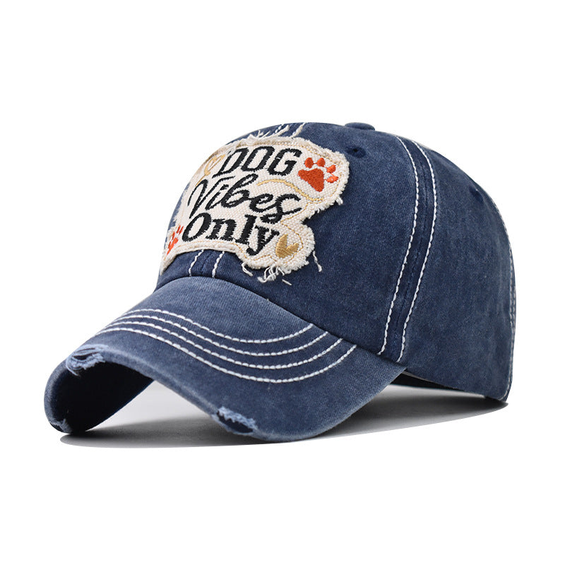 "DOG Vibes Only" DISTRESSED BASEBALL CAP Wholesale BY DOZEN(12PCS)