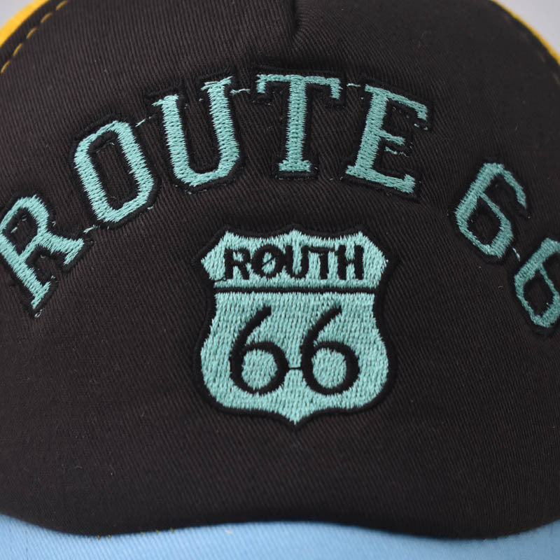 "Double color Route 66" Vented BASEBALL CAP wholesale BY DOZEN(12PCS)