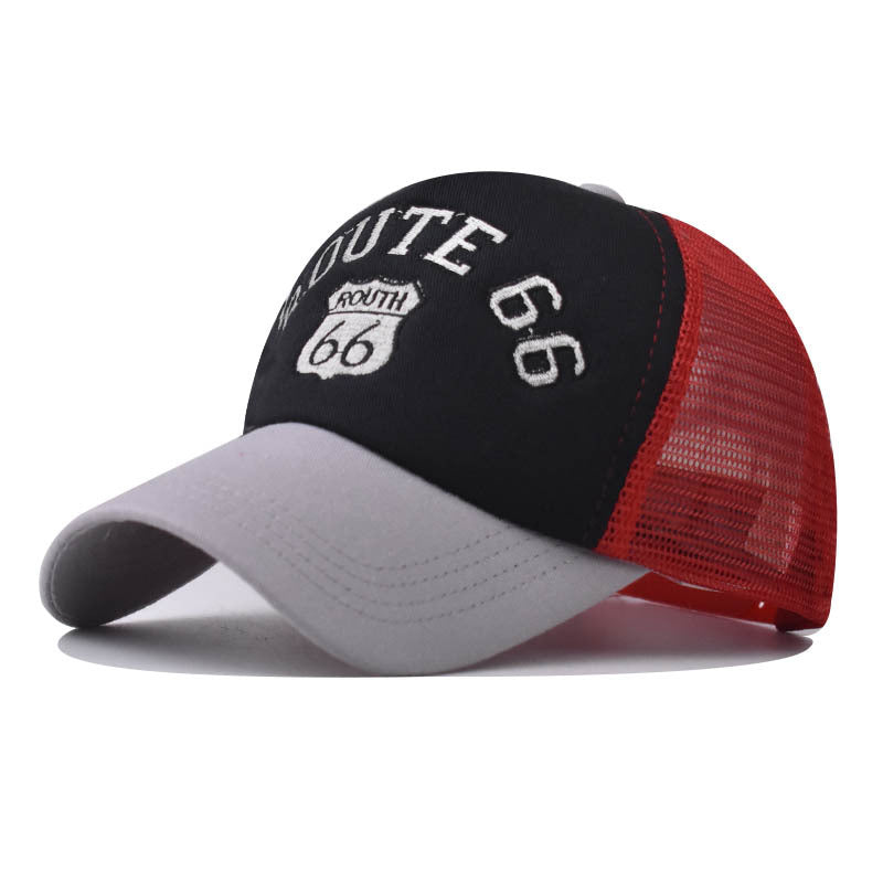 "Double color Route 66" Vented BASEBALL CAP wholesale BY DOZEN(12PCS)