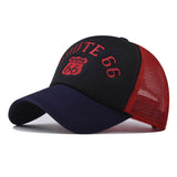 "Double color Route 66" Vented BASEBALL CAP wholesale BY DOZEN(12PCS)