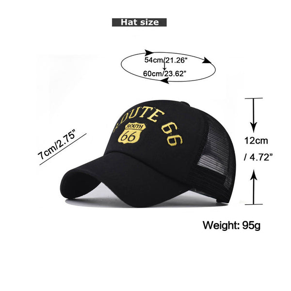 "Double color Route 66" Vented BASEBALL CAP wholesale BY DOZEN(12PCS)