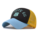 "Double color Route 66" Vented BASEBALL CAP wholesale BY DOZEN(12PCS)