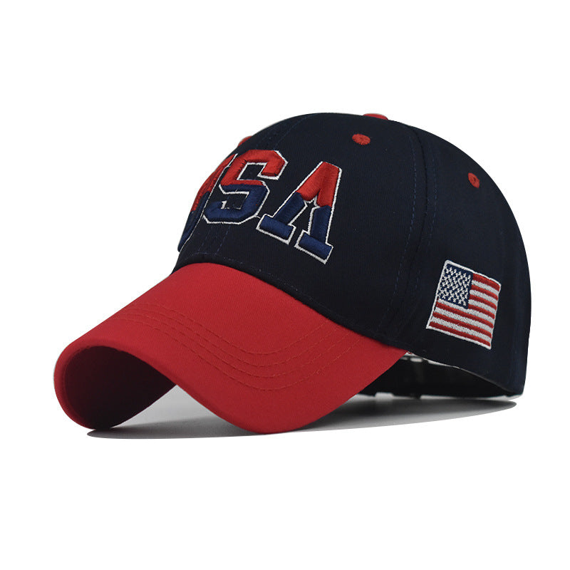 "Double Color USA" Baseball Cap wholesale By Dozen(12pcs)