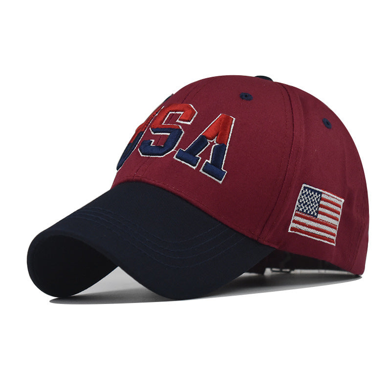 "Double Color USA" Baseball Cap wholesale By Dozen(12pcs)