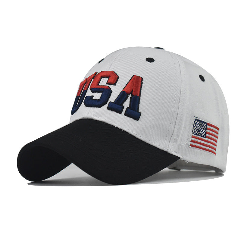 "Double Color USA" Baseball Cap wholesale By Dozen(12pcs)