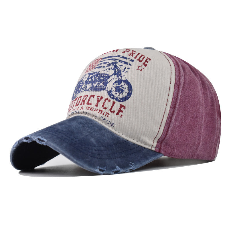 ”American Pride Motorcycle" DISTRESSED BASEBALL CAP wholesale BY DOZEN(12PCS)