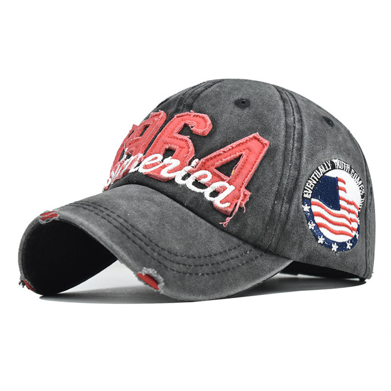 "1964 America" DISTRESSED BASEBALL CAP wholesale BY DOZEN(12PCS)