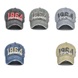 "1964 America" DISTRESSED BASEBALL CAP wholesale BY DOZEN(12PCS)