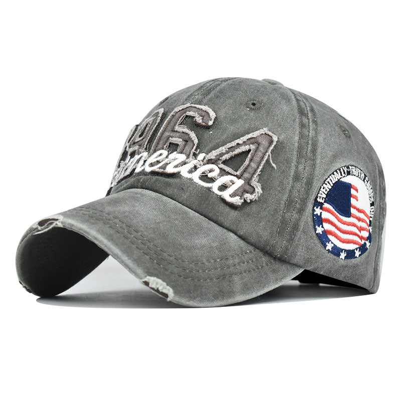 "1964 America" DISTRESSED BASEBALL CAP wholesale BY DOZEN(12PCS)