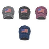 "US Flag" VENTED DISTRESSED BASEBALL CAP wholesale BY DOZEN(12PCS)