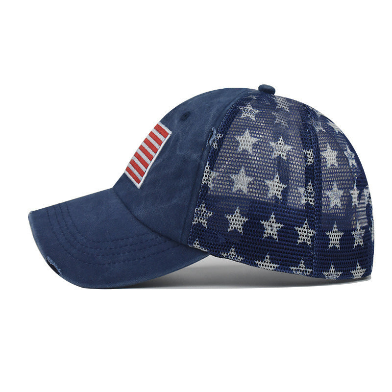 "US Flag" VENTED DISTRESSED BASEBALL CAP wholesale BY DOZEN(12PCS)