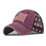 "US Flag" VENTED DISTRESSED BASEBALL CAP wholesale BY DOZEN(12PCS)