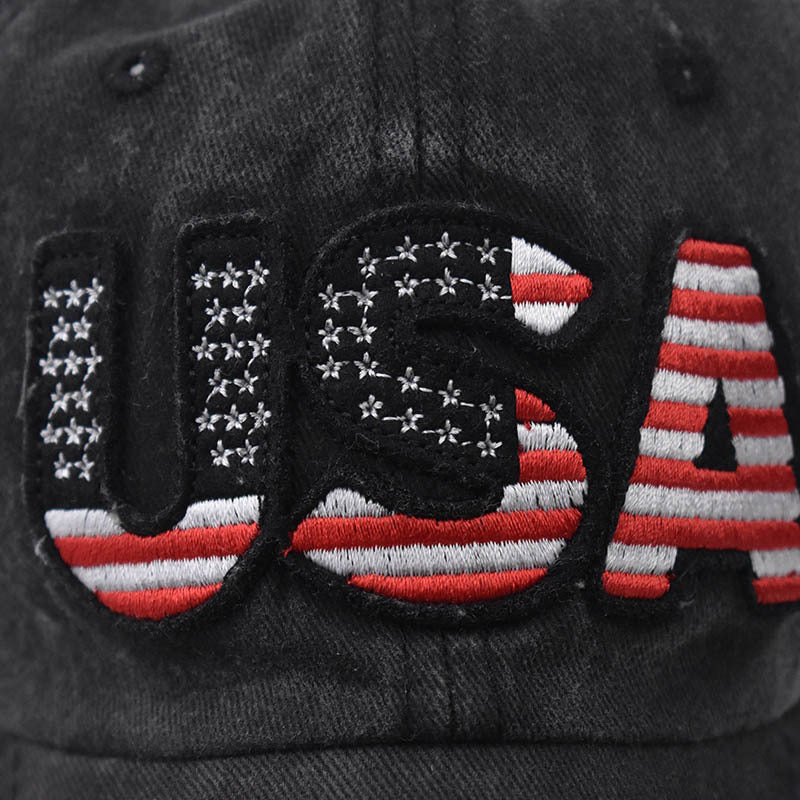 "USA" VENTED DISTRESSED BASEBALL CAP wholesale BY DOZEN(12PCS)