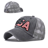 "USA" VENTED DISTRESSED BASEBALL CAP wholesale BY DOZEN(12PCS)