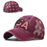 "USA" VENTED DISTRESSED BASEBALL CAP wholesale BY DOZEN(12PCS)