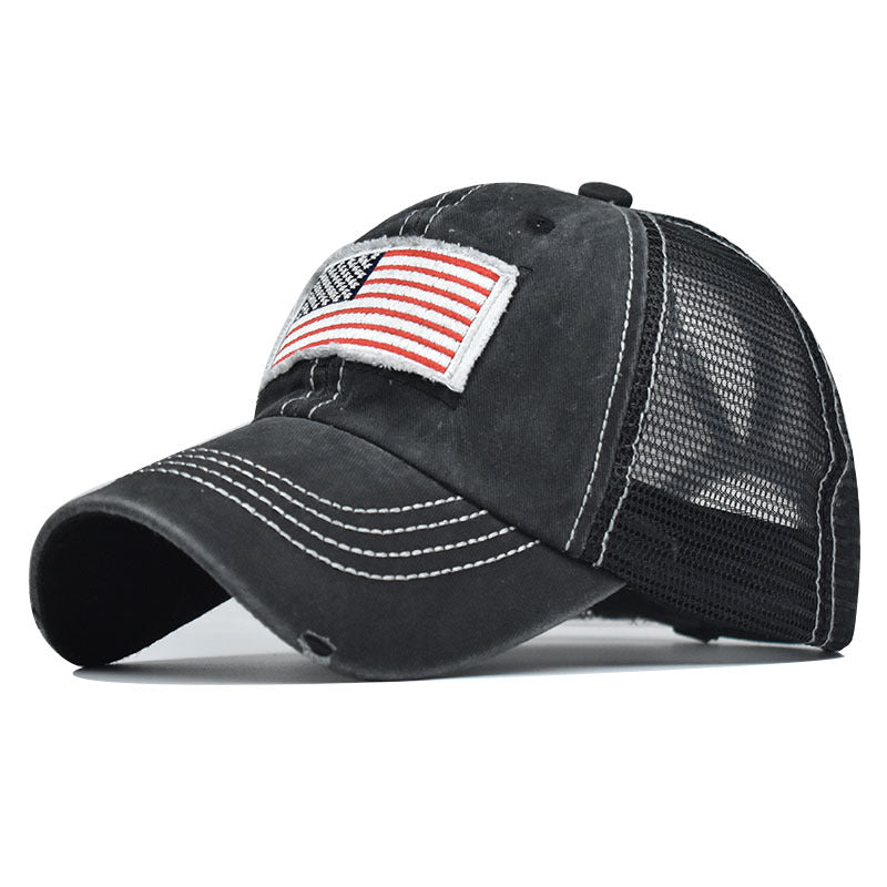 "US Flag" VENTED BASEBALL CAP wholesale BY DOZEN(12PCS)