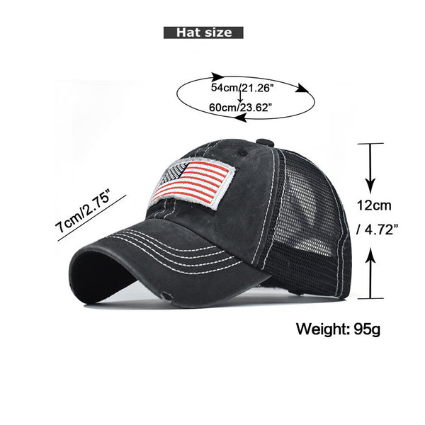 "US Flag" VENTED BASEBALL CAP wholesale BY DOZEN(12PCS)