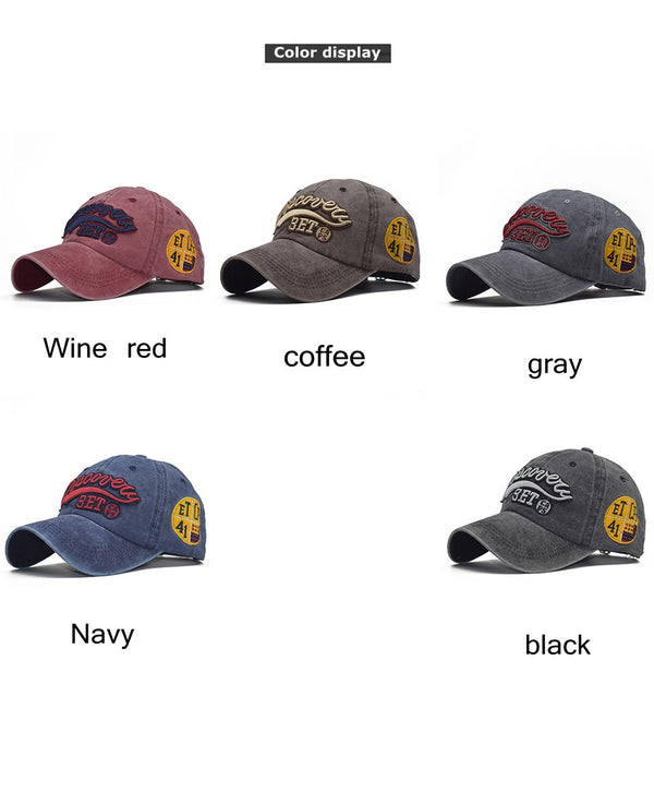 "Discovery" DISTRESSED BASEBALL CAP Wholesale BY DOZEN(12PCS)