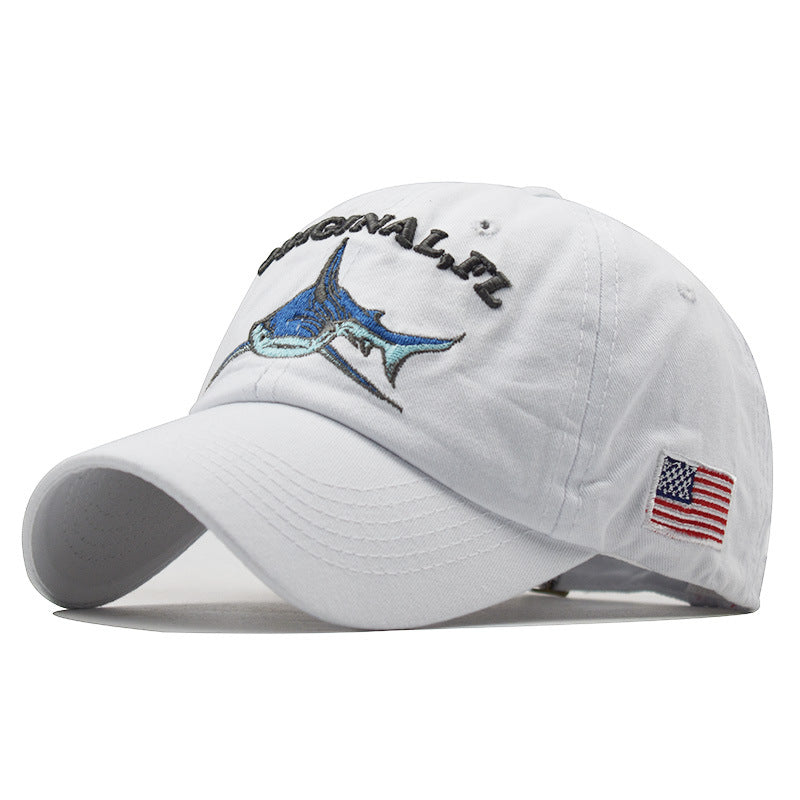 "Original, FL" Shark DISTRESSED BASEBALL CAP wholesale BY DOZEN(12pcs)