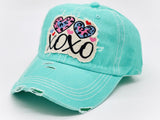 "XOXO" DISTRESSED Vintage BASEBALL CAP WHOLESALE BY DOZEN(12PCS)