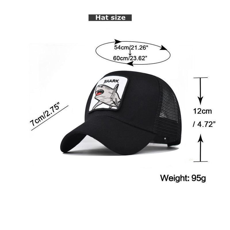 "Great white Shark" VENTED BASEBALL CAP wholesale BY DOZEN(12PCS)